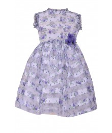 Bonnie Jean Purple/Lavender Shadow Stripe Print Dress 